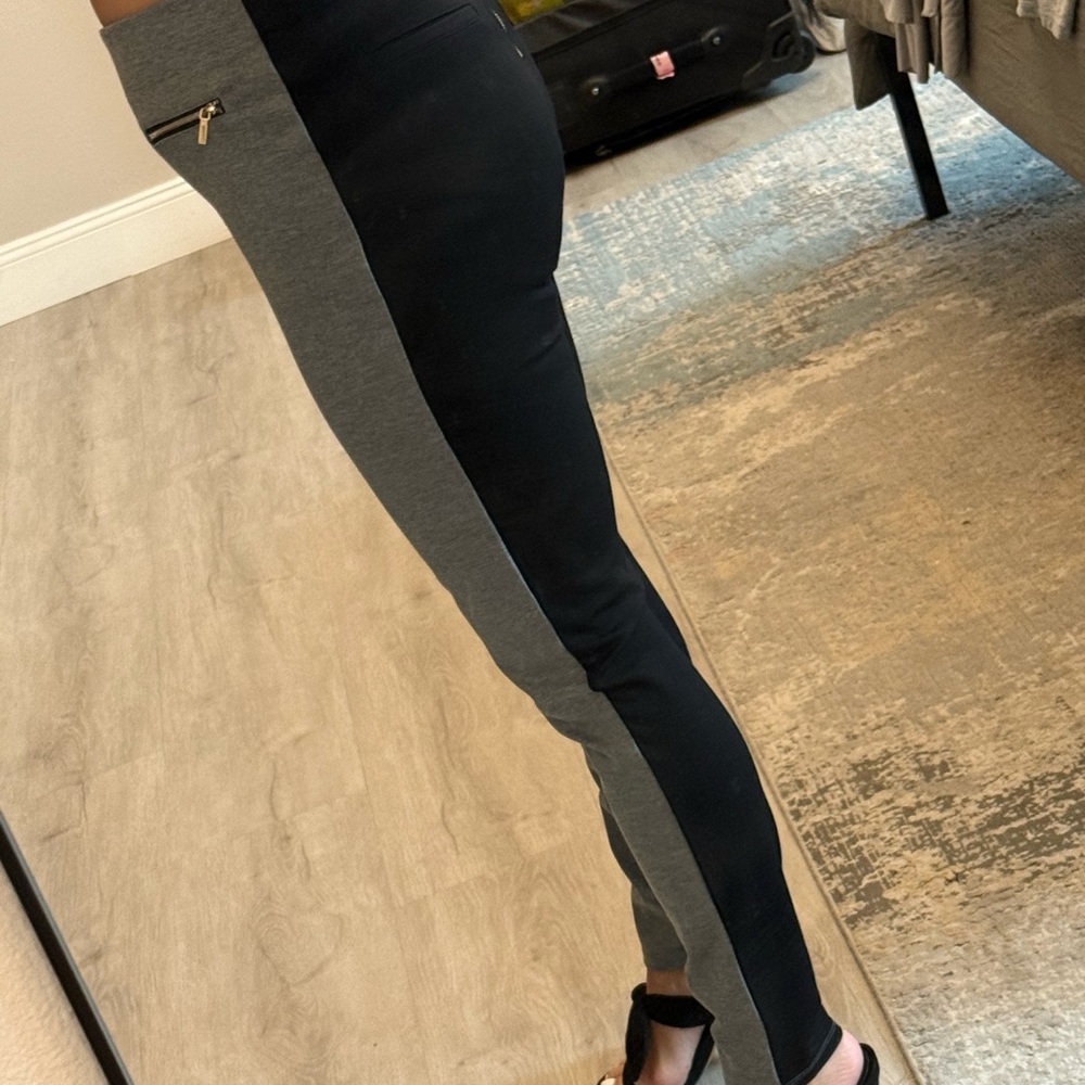 Bebe Gray Leggings with Zipper Details
